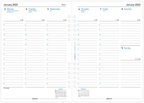 Дневник Filofax A5 седмица в две страници на английски език Multi-fit 2022
