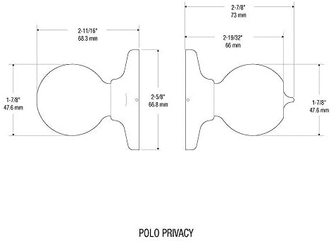 Kwikset 93001-918 Дръжка за легла Polo Privacy/Бани От Полиран Хром