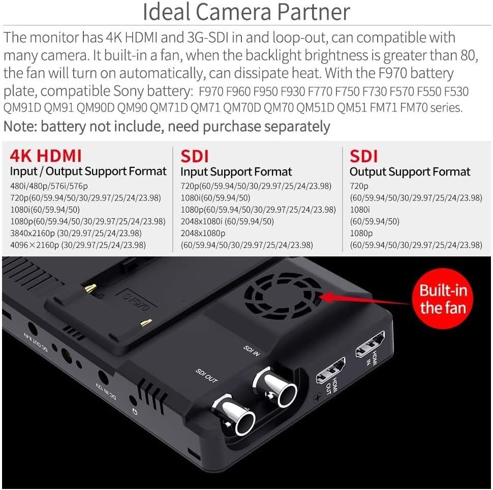 FEELWORLD LUT6S + Батерия NP-F750 + Зарядно + Калъфче за носене 6 Инча SDI 2600 гнида HDR 3D LUT Сензорен Екран DSLR Камера Поле Монитор с