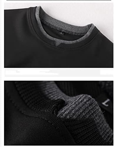 Вкусен Мъжки спортен костюм Наклон цвят, Ежедневни блузи, Комплекти, Мъжки Флисовые Качулки + Панталони, Два улични спортни костюми (Цвят: черен размер: Размер 5XL)