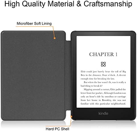 Калъф за изцяло нов 6,8-инчов Kindle Paperwhite (11-то поколение - випуск 2021) - Калъф от изкуствена кожа с автоматична функция за събуждане/сън - Подходящ за Kindle Paperwhite Signature Edition, B