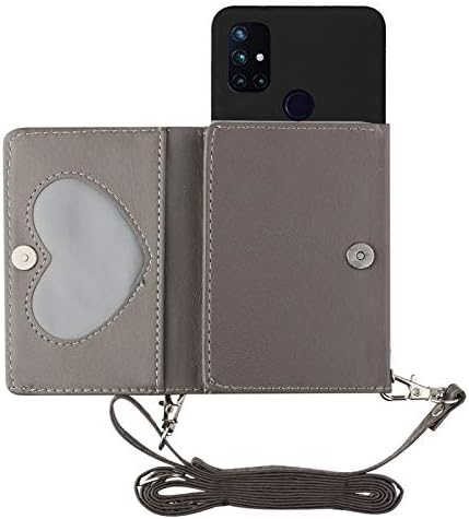 Калъф за телефон на съвсем малък Shinyzone за OnePlus Nord в n100, една Чанта-портфейл през рамо с каишка за жени, флип-надолу капачка от Изкуствена кожа с държач за кредитни кар?
