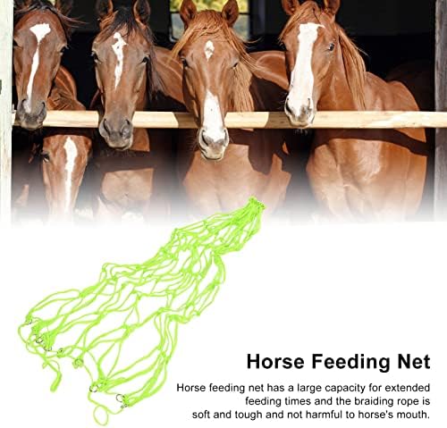 Бавно ясла за коне FECAMOS Окото, Устойчив на Укусам Здрава Метална Пръстеновидна Мрежа за Хранене на Конете за Хранене на Конете