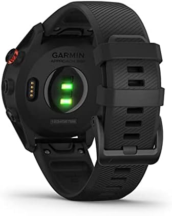 Approach S62, GPS часовници на премията за голф, черен керамичен bezel с черна силиконова лента, вграден виртуален Caddie, картографиране и пълноцветен екран с USB конектор Lumintrail