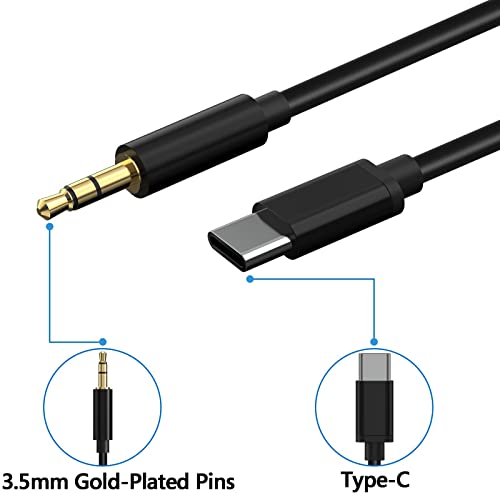 Аудио кабел 2 Комплекта Аудиокабеля Type-C за Monster Persona ANC, Яснота БТ Designer, Mission Bot, ROC Sport, слушалки Яснота HD, Elements, заменяеми Aux кабел от USB-C 3.5 мм TRS (3,3 фута / 100 см)