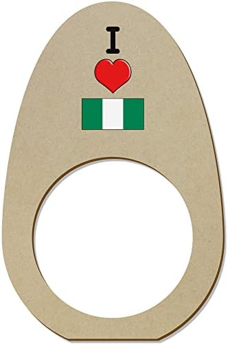 Azeeda 5 x Дървени Пръстени/Притежателите за салфетки I Love Nigeria (NR00052137)