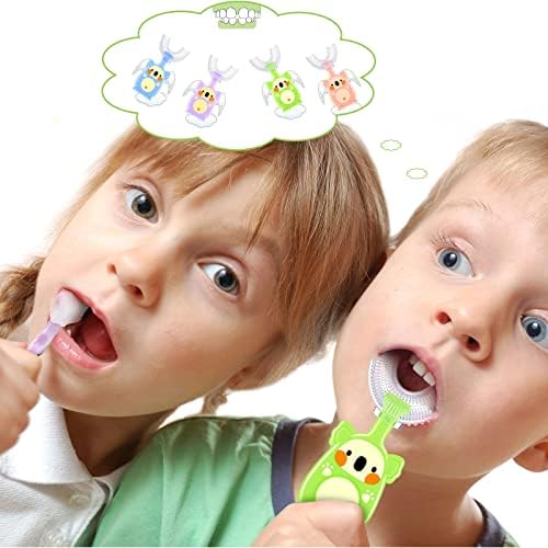 CHENGU 4 бр. Детски U-Образна четка за Зъби Ръчно Обучение Четка за Зъби Избелваща Масажна Четка за Зъби за Цял Устата четка