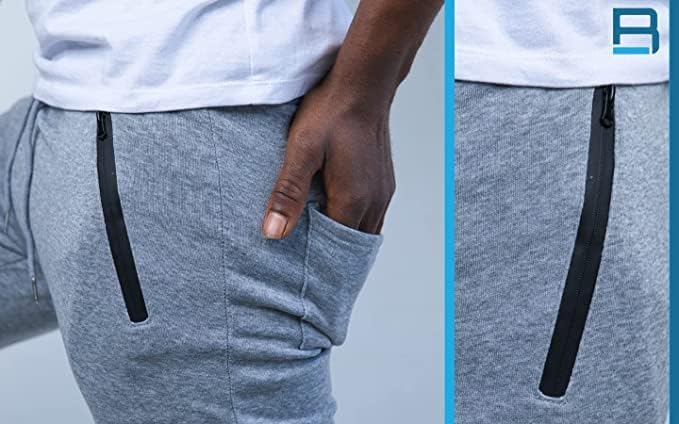 Мъжки Спортни панталони RiverBlue Multi-Пакет от руното за бягане с Джобове с цип, Еластични маншети и завязками от веревочного кабел, 3 опаковки