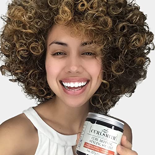 CURLSMITH - Curl Defining Стайлинг Soufflé - Вегетариански гел за стайлинг на коса средна фиксация на вълнообразни и къдрава коса (16 унция)