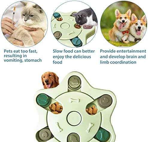 Играчки-Пъзели за куче - Куче Бавно Купа, Интерактивни играчки за кучета за тренировка IQ; Бавното Хранене, Улесняване на храносмилането домашни любимци, Играчки-Пъз