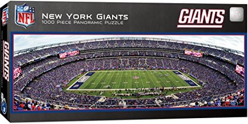 Панорамен пъзел Master Pieces NFL New York Giants Stadium, Цвят на екип, 1000 части - 13 x 39 (91355)