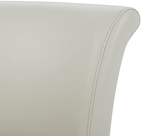 Модерен отточна тръба на шарнирна връзка бар стол с височина 26 см, осеян изкуствена кожа, крем-сив