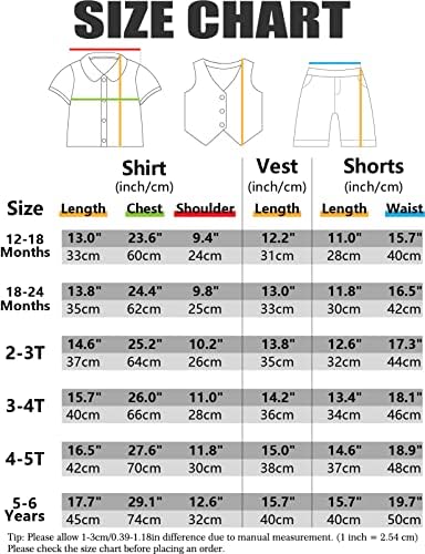 A & J Дизайнерски Костюм на Джентълмен за Малки момчета, Комплекти от 3шт Шорти, Риза, Жилетка и Панталони