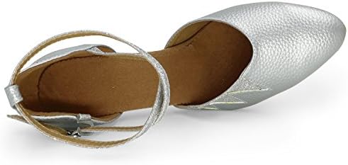 Pierides/ Женски Бални обувки-лодка на замшевой подметка със затворени пръсти, Танцови Обувки на ток 2.5 инча