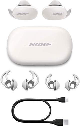 Слушалки Bose QuietComfort с шумопотискане – Истински Безжични слушалки с гласов контрол, Бял