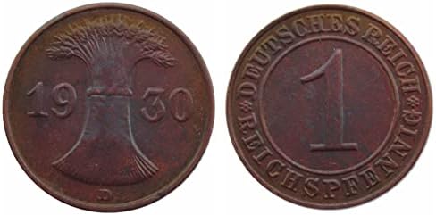 Немски 1 Финни 1930-1936 8 Допълнителни Чуждестранни Копия Медни Възпоменателни монети