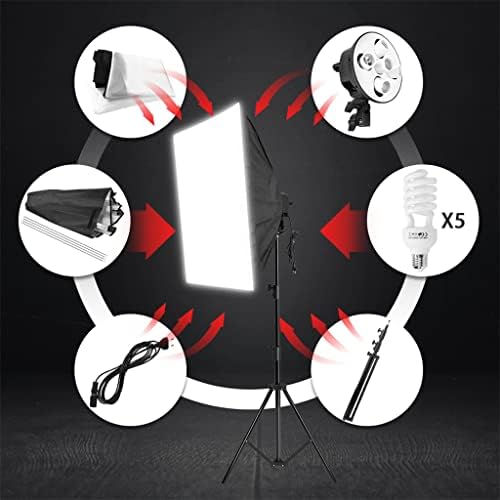 XIULAIQ Снимка Комплект непрекъснато Осветление Конзола Софтбокс 45 W 5500 До Студийная Лампа Дневна светлина 2x3 m Фонова Рамка 4 бр. Фон