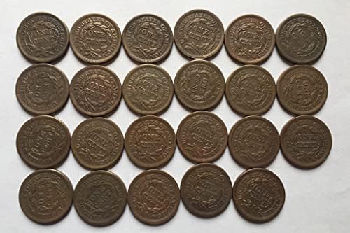 27,5 ММ Стар Американски монети 1852 г. Съобщение, Медни Монети, Старинни Занаяти, Чужди Възпоменателни Монети