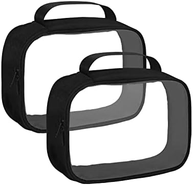 Moyad Прозрачна Чанта за тоалетни принадлежности, 2 опаковки, Одобрен от TSA Квартовый Размер 3-1-1, Чанта за течности за Пътуване, козметични