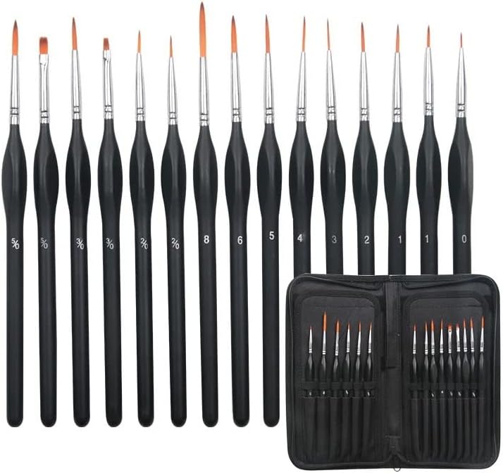 XWWDP Набор от миниатюрни четки-химикалки, Найлонова Четка за коса, Маслен Професионален инструмент за акварел (Цвят: черен, размер: