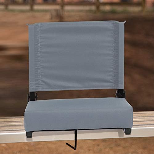 Удобни седалки за трибуните Flash Furniture от Flash - сиво стадионное стол с тегло 500 килограма Разтегателен фотьойл - Дръжка за носене -