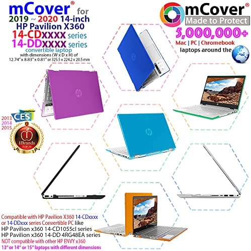 Калъф mCover е Съвместима само с 14-инчови лаптопи от серията 2 в 1 HP Pavilion X360 серия от 14-CDxxxx / 14-DDxxxx 2019-2020 година на издаване (не е подходящ и за други модели на HP) - Аква