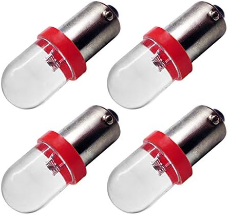 Ruiandsion BA9S Led лампа 240 v ac/dc, основни Led крушка BA9s, работа на смени Led Лампа за дисплей лампи, Червена (опаковка от 4 броя)