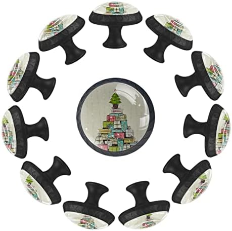 12 Броя Коледни Стъклени Дръжки във формата на Снежинки за Чекмеджета Шкафа, 1,37 x 1,10 инча, Кръгли Дръжки за Кухненски