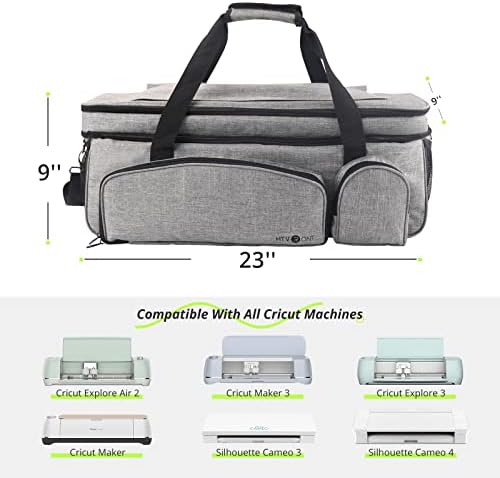 Двупластова чанта-куфар HTVRONT, Водоустойчива чанта с множество джобове за Cricut Explore Air 2, Cricut Maker 3, Cricut Explore 3, Cricut