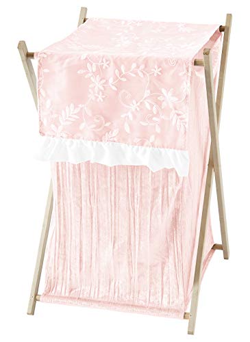 Sweet Jojo Designs Розовата Реколта Лейси Кошница за дрехи с цветен Модел За детски дрехи - Плътен Лек Руж С Морщинками От Мятого