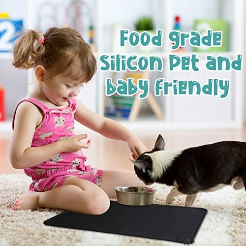 3 Опаковки Силиконов подложка за храна за кучета, Непромокаема подложка за хранене на домашни любимци, Водоустойчив кърпа