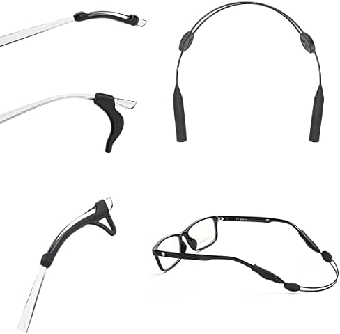 FACATH 6 Двойки Фиксаторов за очила, Регулируема Каишка за очила, 2 броя, Меки и Удобни нескользящие Силиконови Държачи за очила Държач