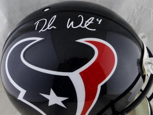 Каска Houston Texans F/S Руски с автограф Дешона Уотсън - JSA Auth W * Бели каски NFL с автограф