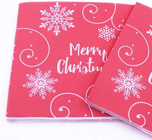 AMOSFUN Цветни Салфетки от Цигарена Хартия с Коледните Принтом, Салфетки с Шарени Снежинки, за Еднократна употреба Хартиени Салфетки от Дървесна