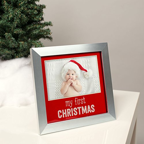 Лил Праскова, Първата Ми Коледна Сребро-Червена рамка за снимка, Първата Коледна рамка за снимка за Дете, Подарък за Спомен за Празник на Дете,
