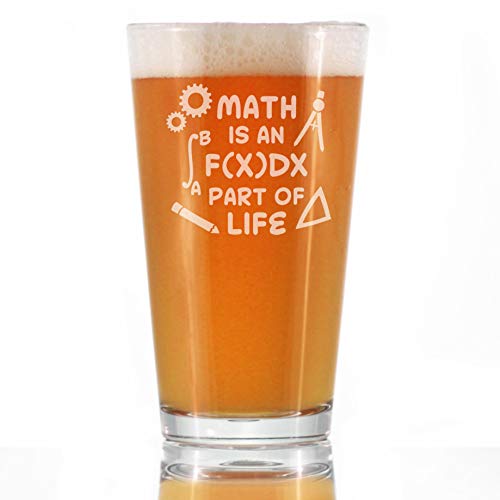 Математика - неразделна част от живота - Пинтовый чаша за бира - Забавен подарък Математика или Учител, за жени и за мъже -