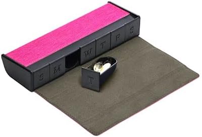 Стилен органайзер за хапчета Nokabox с 7 офиси, отличен за пътуване с отделни чекмеджета, задържани с помощта на магнити (Розово) (Пинк)