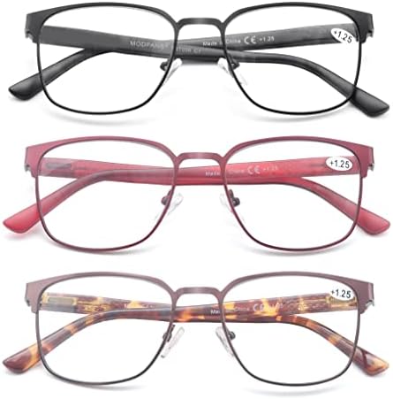 HEEYYOK 4-Pack Очила за четене за Мъже И Жени, Блокер Синя Светлина Очила За Четене Метални Ридеры