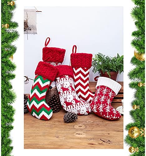 Crochet Коледни Чорапи Weimay, 1 опаковка, Коледни Окачени Чорапи Голям размер за Коледна украса и семейно празничен декор