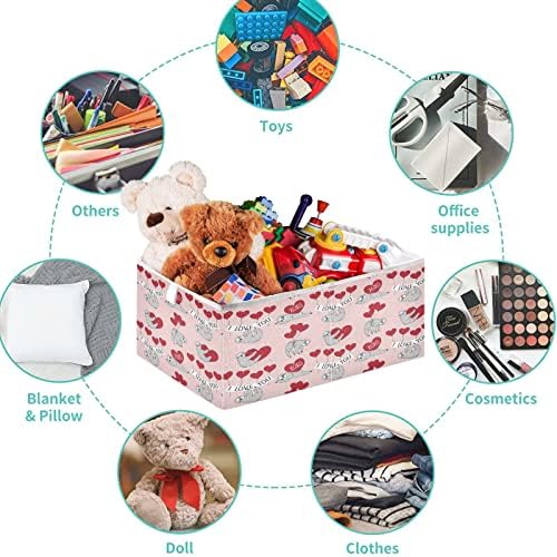 Кошница за гардероб visesunny Ленивец с Червено Сърце, Кутии за съхранение на животни, Тъканни кошница за Организиране на рафтовете, Сгъваеми Кубчета за съхранение на Д