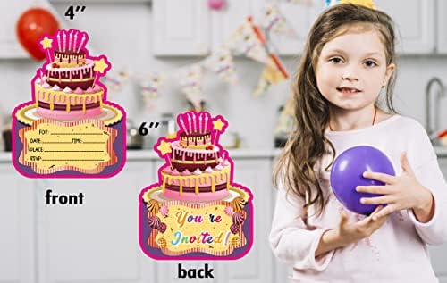 Покани за рожден ден (30 Покани + 30 Пликове), за да проверите за рождени дни, Украса за рождени дни, Детски покани за рожден Ден-022