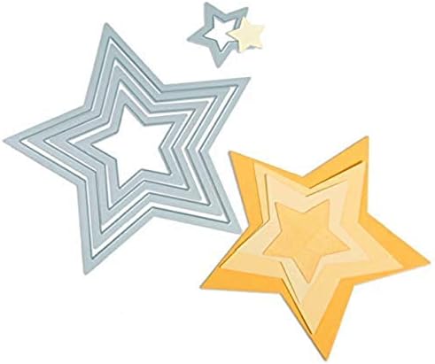 Комплект печати Sizzix Essential Framelits, Звезди, Сърца, Кръгове и Квадрати
