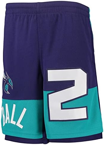 Баскетболни шорти Outerstuff LaMelo Топка Charlotte Hornets #2 Младежки Размер Pandemonium Name & Number