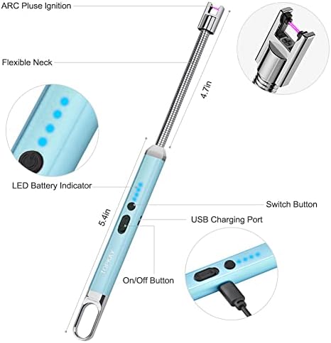 Запалка, Запалка за Свещи, Електрическа Запалка, Ветрозащитная USB Акумулаторна Електронна Плазменно-Електродъгово запалка с Предохранителем,