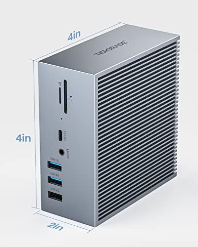 Докинг станция Tiergrade USB C с две монитори за MacBook Pro Air, зарядно устройство, USB C 16 2 с две 4K, HDMI, VGA, 6