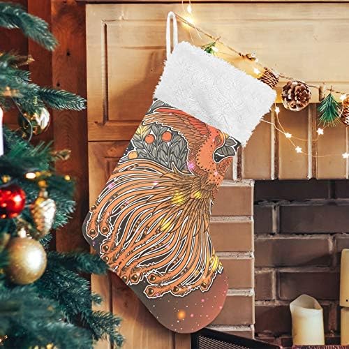 Коледни Чорапи Tarity, 1 Опаковка, Големи Коледни Чорапи, 18 см с Изображение на Животно Павлина, Висящи пред Камината, Коледни