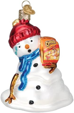 Коледен Фламин на Стария свят, Горещ Снежен човек Читос, Издухано Стъкло Декорация за Коледната Елха