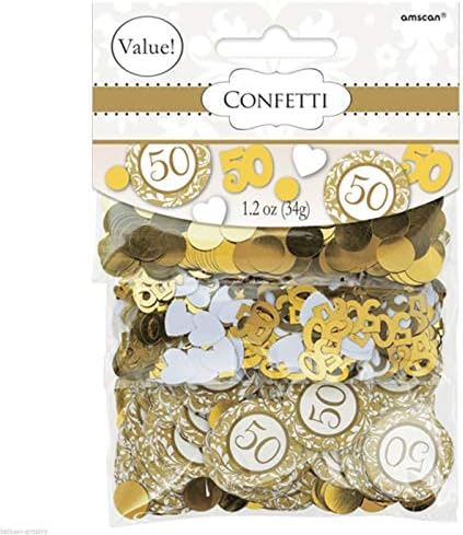 Опаковка конфети за годишнината на 50-годишнината от Amscan Gold, 1 опаковка