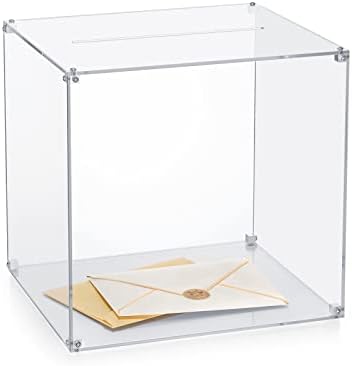 Напълно прозрачна Акрилна кутия за пощенски картички MaiiTiproll, Кутия за сватбени картички Направи си сам с принтом Направи си сам, Кутия