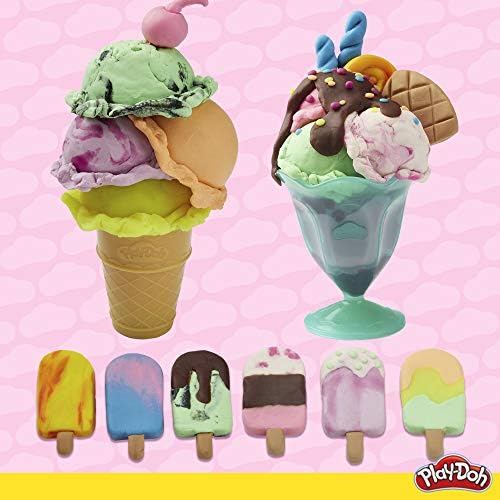 Тема за съраунд сладолед Play-Doh 13-Опаковка действително нетоксичен моделирующего завърши с набор от Color Burst плюс 6